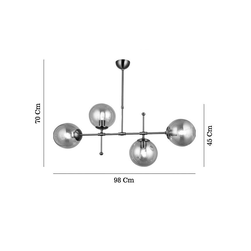 Lustră pe tijă POLINO 4xE27/40W/230V, finisaj bronz