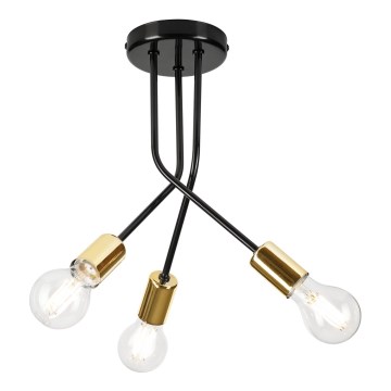 Lustră pe tijă PRIYA 3xE27/15W/230V negru