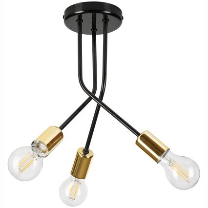 Lustră pe tijă PRIYA 3xE27/15W/230V negru