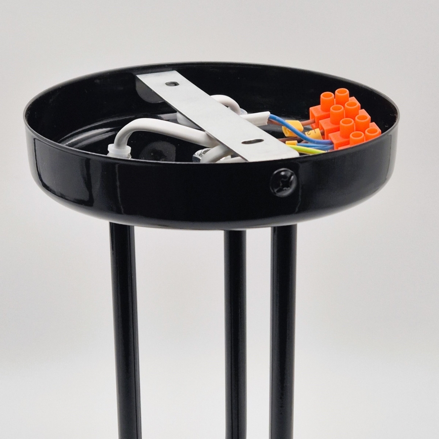 Lustră pe tijă PRIYA 3xE27/15W/230V negru