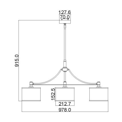 Lustră pe tijă PROSPECT Feiss PARK 3xE27/60W/230V
