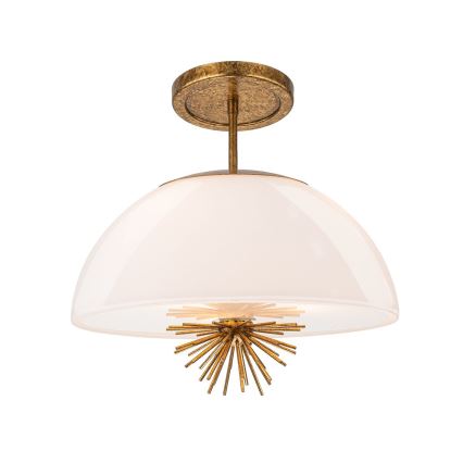 Lustră pe tijă Quoizel STARING 3xE14/40W/230V d. 45,7 cm auriu/patină/alb