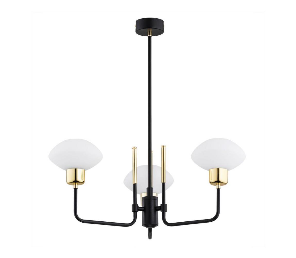Lustră pe tijă RAVELLO 3xE27/15W/230V neagră/aurie Argon 6166