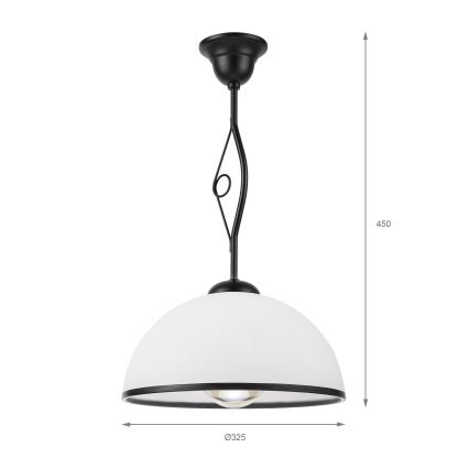Lustră pe tijă RETRO 1xE27/60W/230V negru/alb