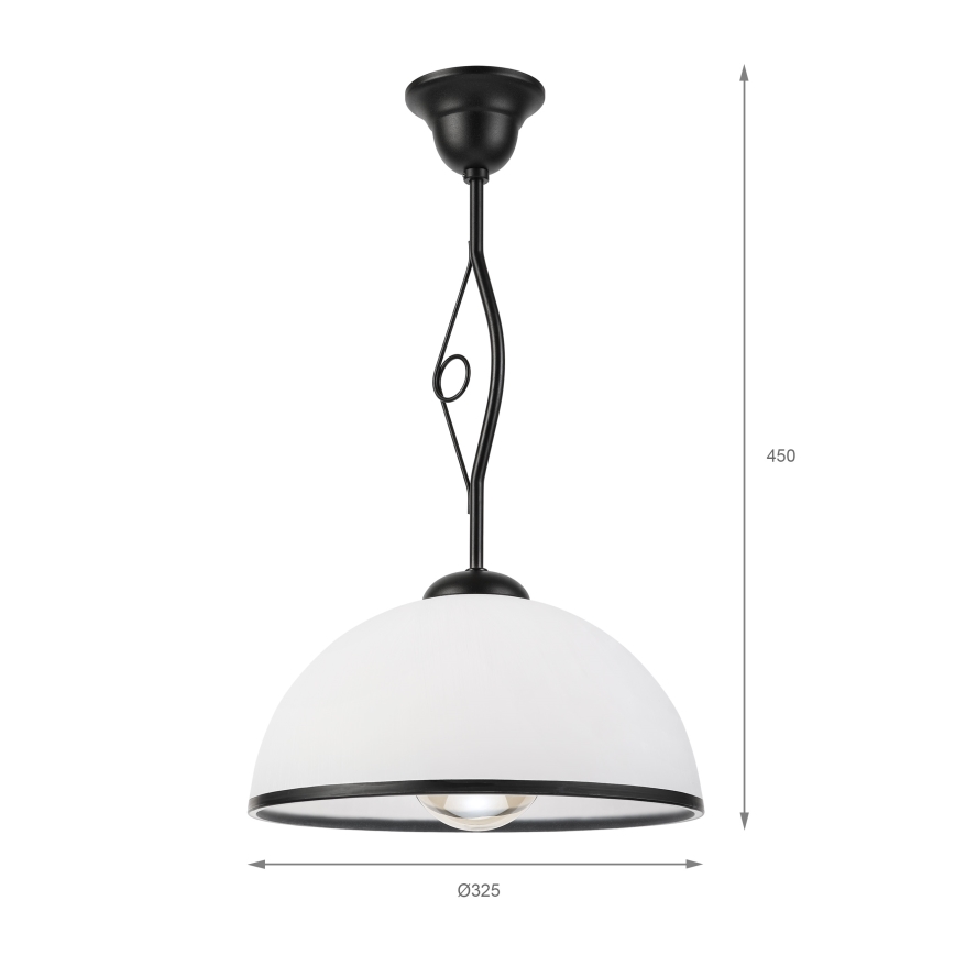 Lustră pe tijă RETRO 1xE27/60W/230V negru/alb