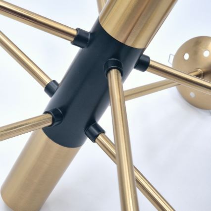 Lustră pe tijă ROLLO 8xE14/5W/230V auriu/fumuriu