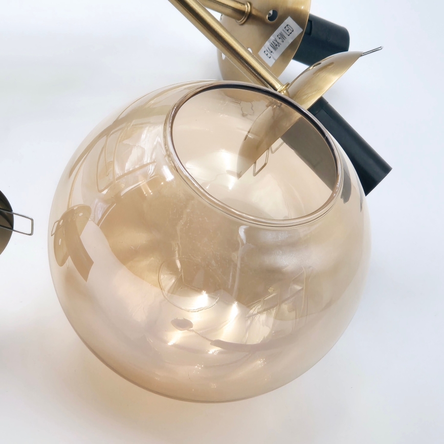 Lustră pe tijă ROLLO 8xE14/5W/230V auriu/fumuriu