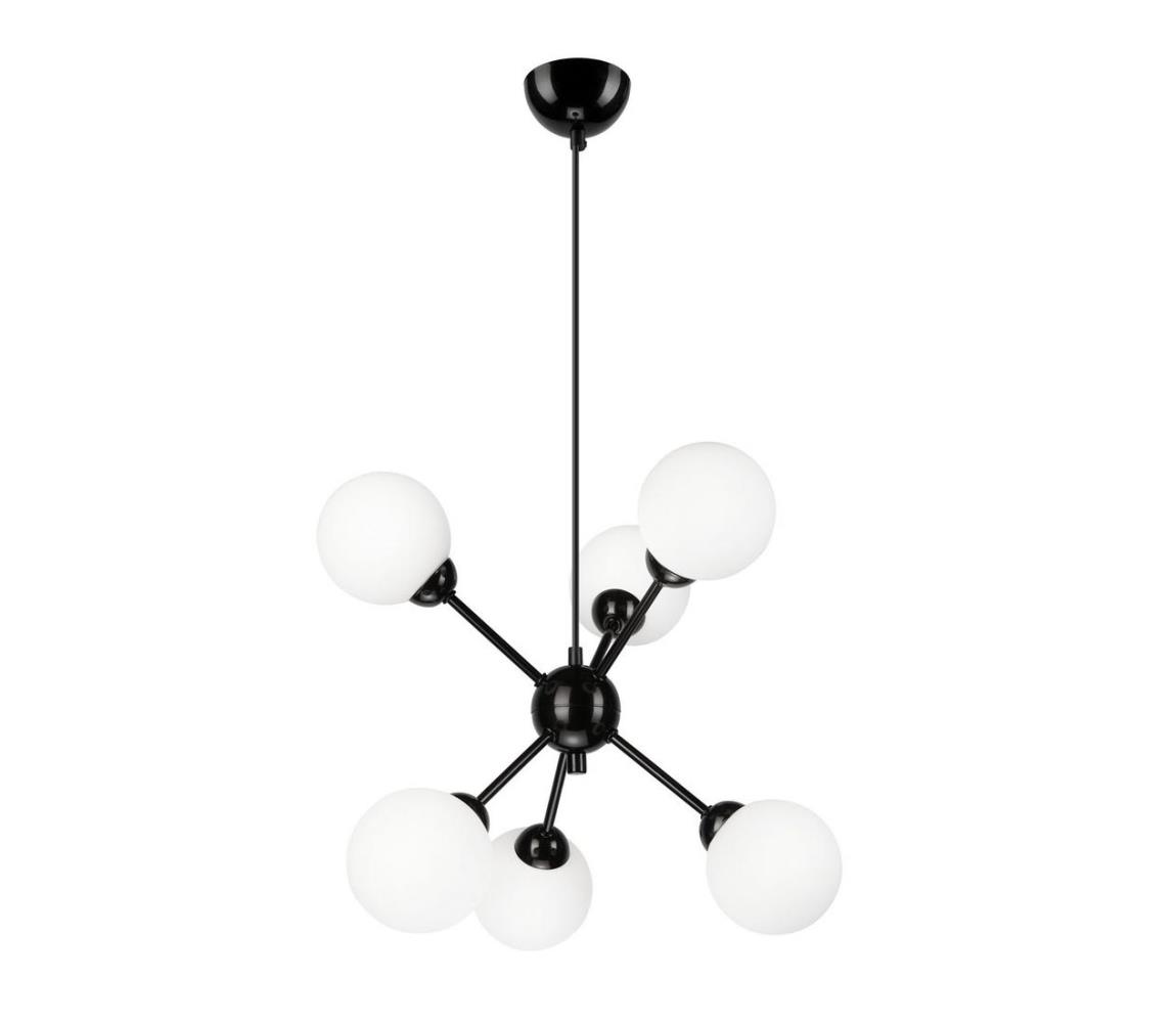 Lustră pe tijă RUBBY BALL 6xE27/5W/230V neagră