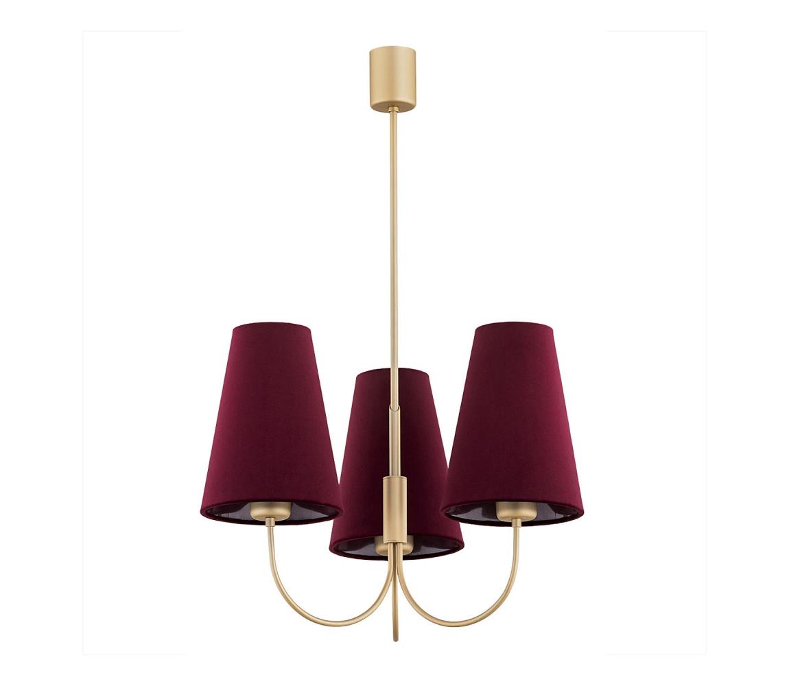 Lustră pe tijă SAFIANO 3xE27/15W/230V roșu-burgund Argon 6270
