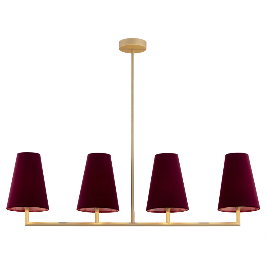 Lustră pe tijă SAFIANO 4xE27/15W/230V roșu-burgund Argon 1829
