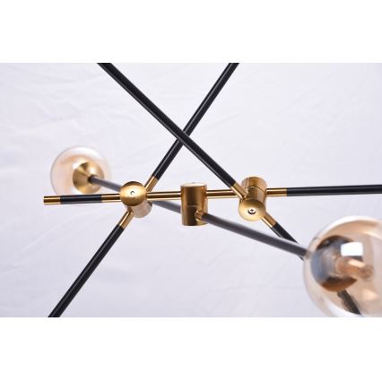 Lustră pe tijă SOLEN 6xG9/30W/230V neagră/aurie Azzardo AZ4700