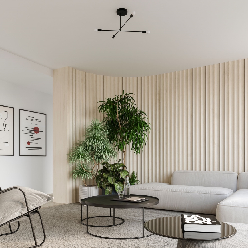 Lustră pe tijă NORAH 4xE27/15W/230V negru