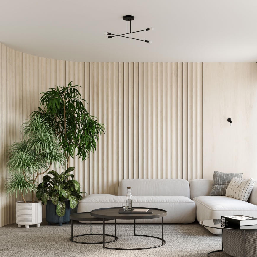 Lustră pe tijă NORAH 4xE27/15W/230V negru