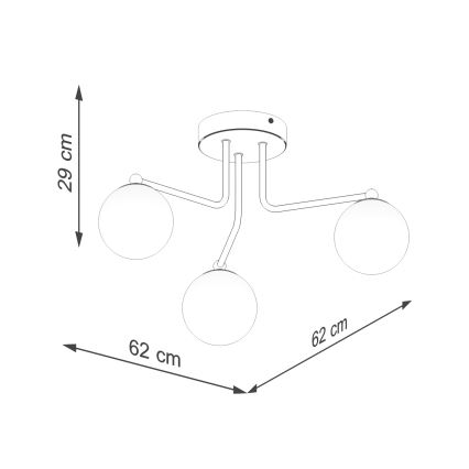 Lustră pe tijă ASTRAL 3xG9/8W/230V negru