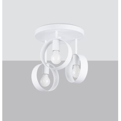 Lustră pe tijă TITRAN 3xE27/60W/230V albă