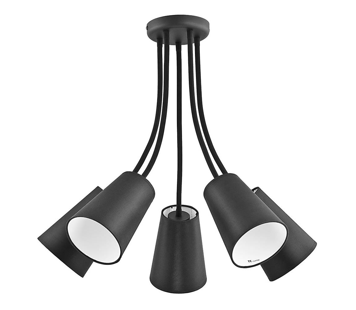 Lustra pe tija WIRE BLACK 5xE27/60W/230V