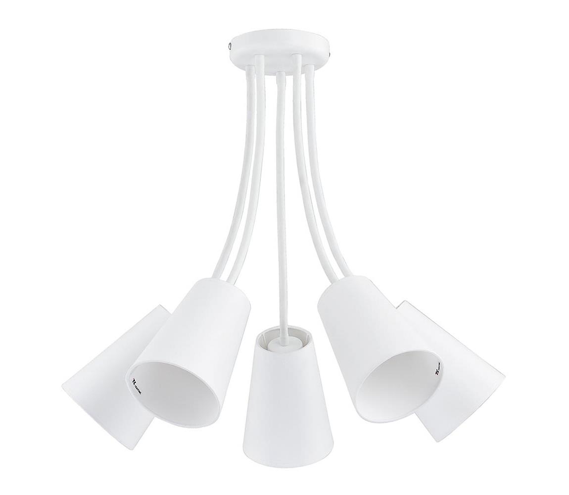 Lustra pe tija WIRE WHITE 5xE27/60W/230V