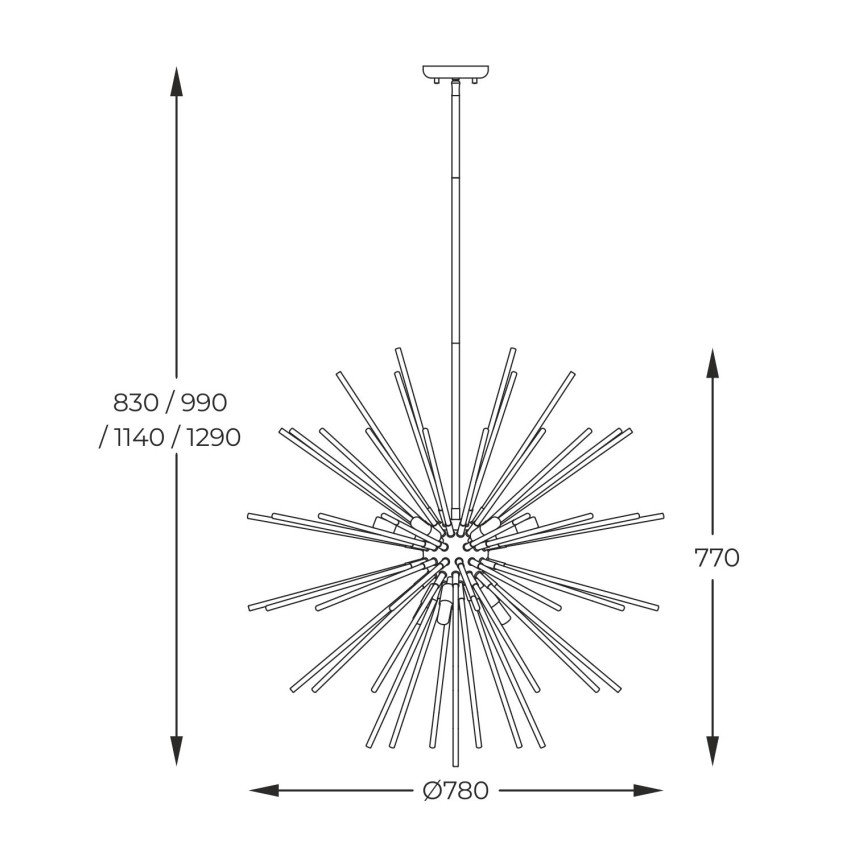 Lustră pe tijă Zuma Line 9xG9/42W/230V auriu/negru