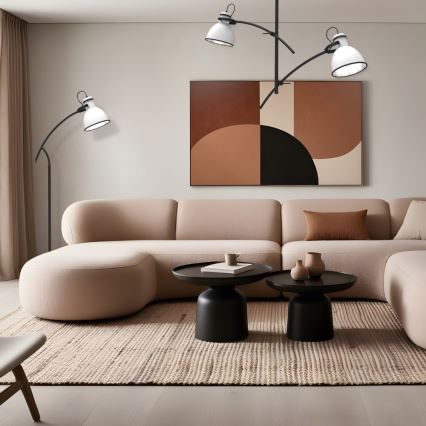 Lustră pe tijă ZUMBA 2xE27/60W/230V alb/negru