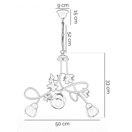Lustră pentru copii BUTTERFLY 3xE14/6W/230V ONLI