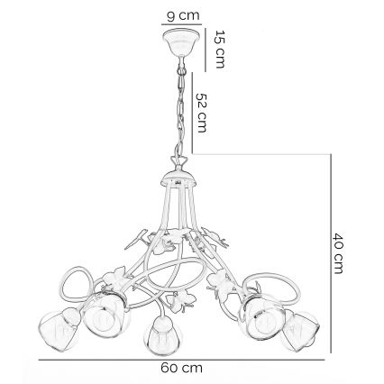 Lustră pentru copii BUTTERFLY 5xE14/6W/230V ONLI