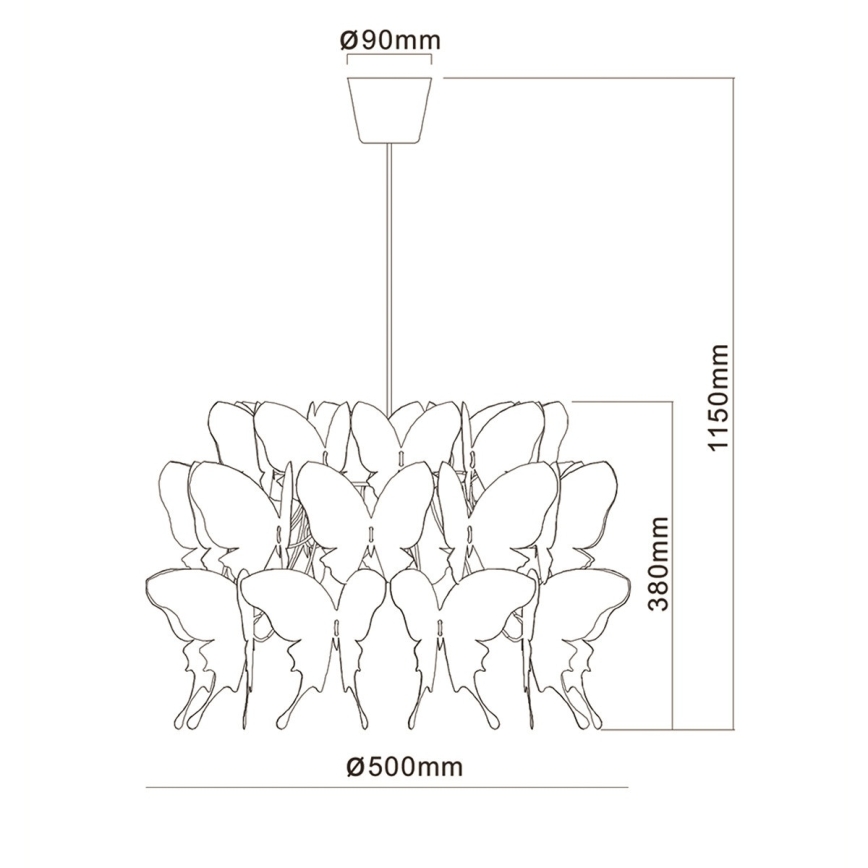 Lustră pentru copii FARFALLA 1xE27/60W/230V roz
