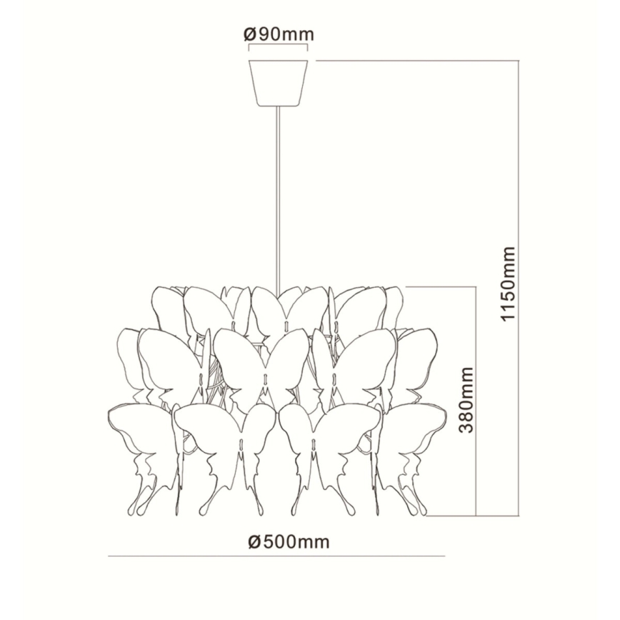 Lustră pentru copii FARFALLA 1xE27/60W/230V roz