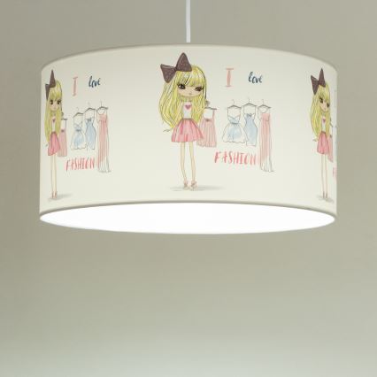 Lustră pentru copii GIRLS VIBES, 1xE27/60W/230V, Ø 40 cm, Îmi place moda