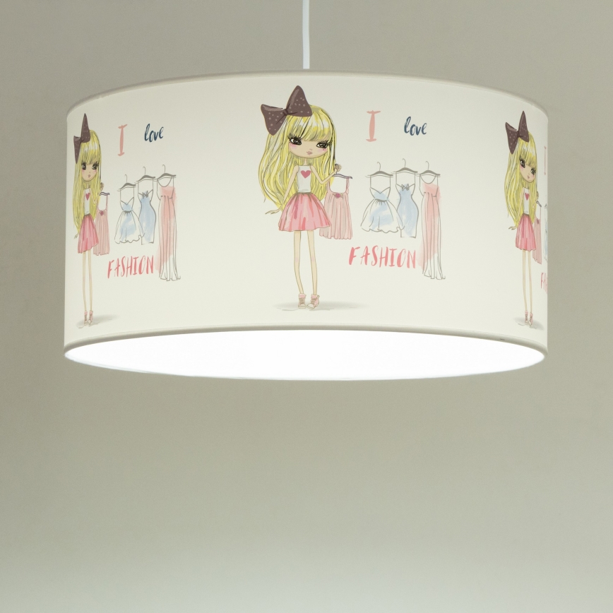 Lustră pentru copii GIRLS VIBES, 1xE27/60W/230V, Ø 40 cm, Îmi place moda
