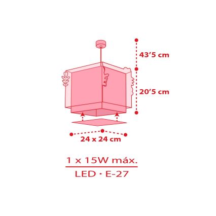 Lustră pentru copii HELLO KITTY Dalber 73262, 1xE27/15W/230V, roz
