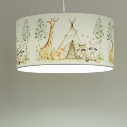 Lustră pentru copii KIDS ROOM, 1x E27/60W/230V, Ø 40 cm, cu animăluțe