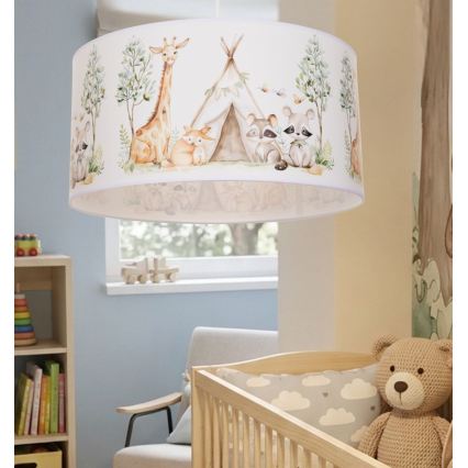 Lustră pentru copii KIDS ROOM, 1x E27/60W/230V, Ø 40 cm, cu animăluțe
