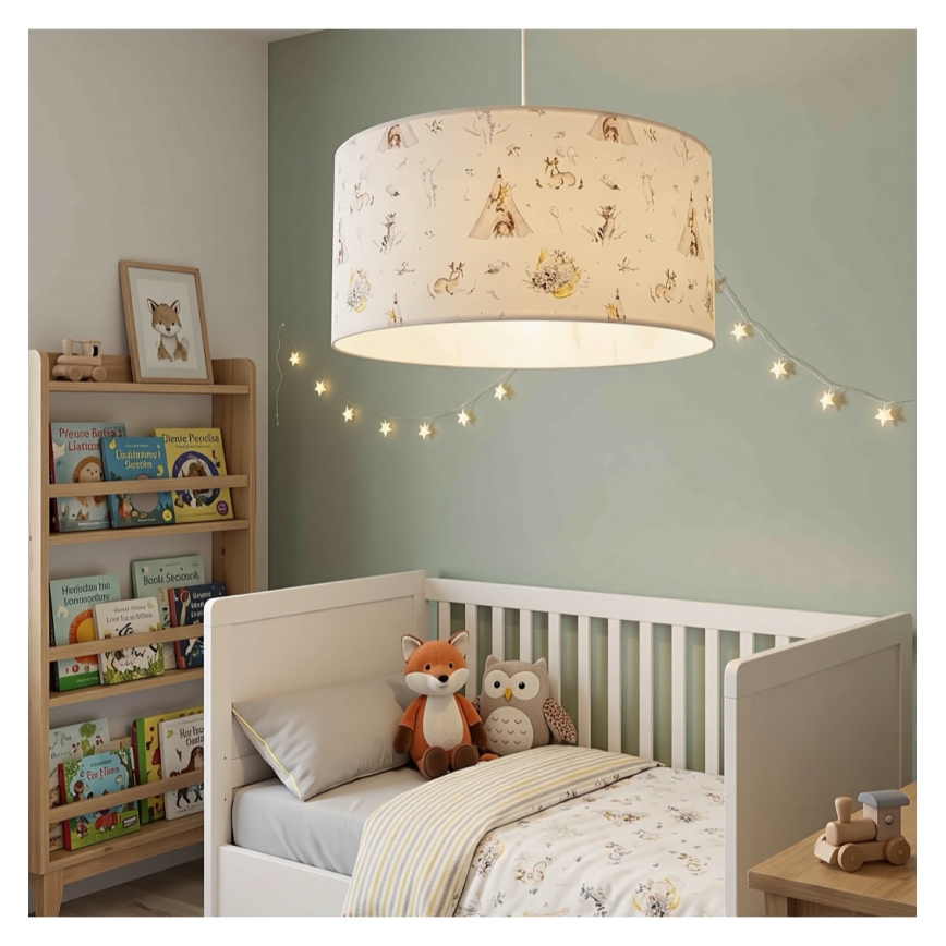 Lustră pentru copii KIDS ROOM, 1xE27/60W/230V, diametru 40 cm, cu animale