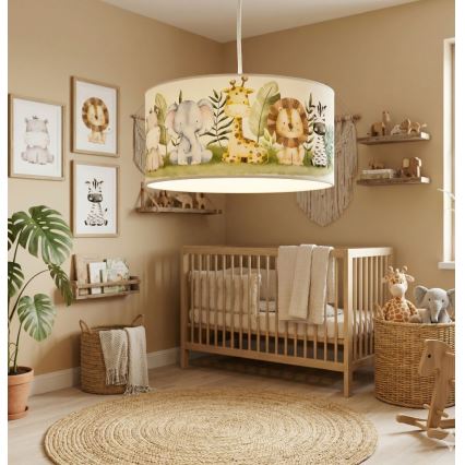 Lustră pentru copii KIDS ROOM 1xE27/60W/230V Ø 40 cm junglă