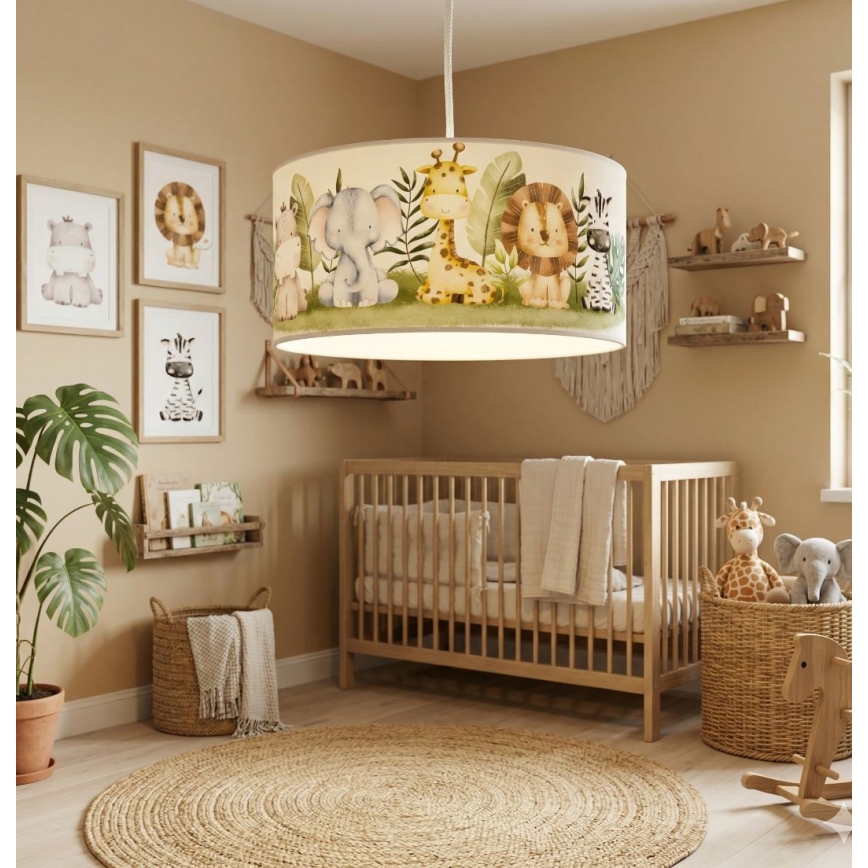 Lustră pentru copii KIDS ROOM 1xE27/60W/230V Ø 40 cm junglă