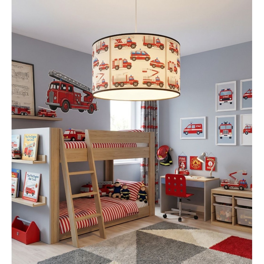 Lustră pentru copii KIDS ROOM, 1xE27/60W/230V, Ø 40 cm, Pompieri
