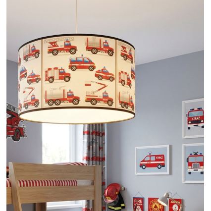 Lustră pentru copii KIDS ROOM, 1xE27/60W/230V, Ø 40 cm, Pompieri