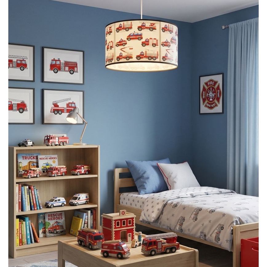 Lustră pentru copii KIDS ROOM, 1xE27/60W/230V, Ø 40 cm, Pompieri