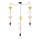 Lustră pentru copii pe cablu TRIO 3xE27/20W/230V, galben/alb/roz