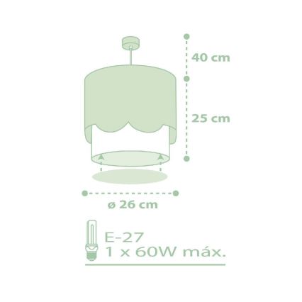 Lustră pentru copii SWEET LOVE 1xE27/60W/230V verde Dalber 61712H