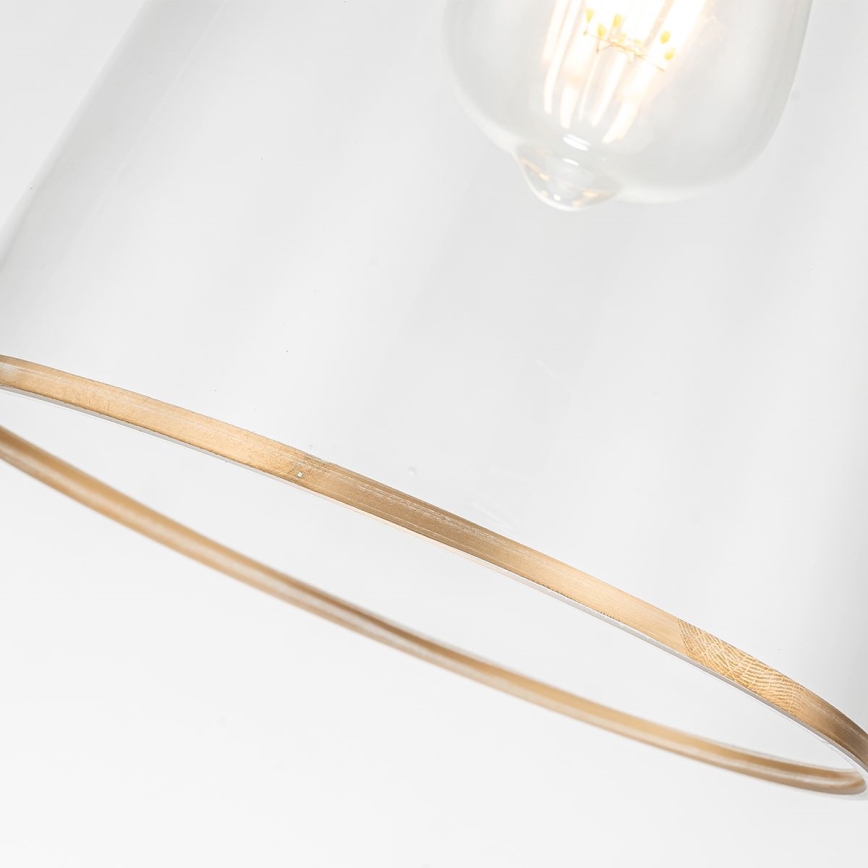 Lustră pe tijă Quoizel STARING 1xE27/40W/230V d. 18,4 cm auriu/patină/transparent