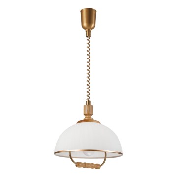 Lustră reglabilă RAMONA 1xE27/60W/230V maro/alb/stejar