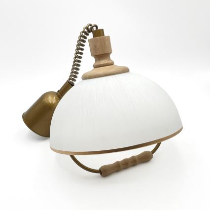 Lustră reglabilă RAMONA 1xE27/60W/230V maro/alb/stejar