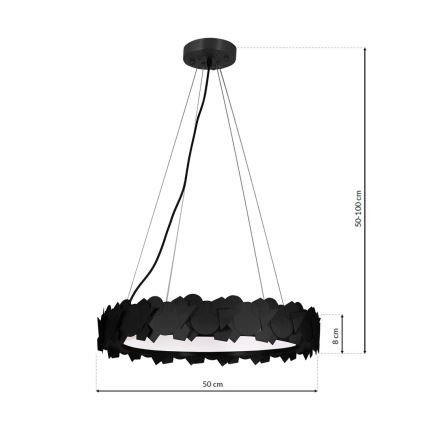 Lustră SOHO LED suspendată pe cablu, 24W/230V, negru