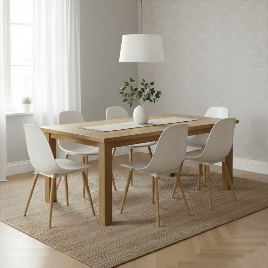 Lustră suspendată AIDA pe cablu, 1xE27, 60W, 230V, Ø 35 cm, stejar/nuc/alb