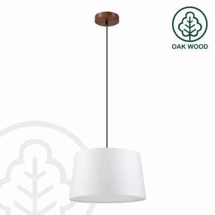 Lustră suspendată AIDA pe cablu, 1xE27, 60W, 230V, Ø 35 cm, stejar/nuc/alb