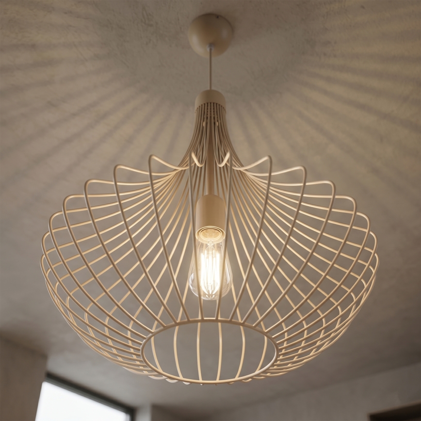 Lustră suspendată BALERINA pe cablu 1xE27/15W/230V bej