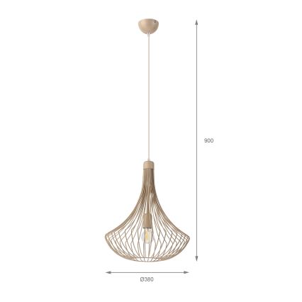 Lustră suspendată BALERINA pe cablu 1xE27/15W/230V bej