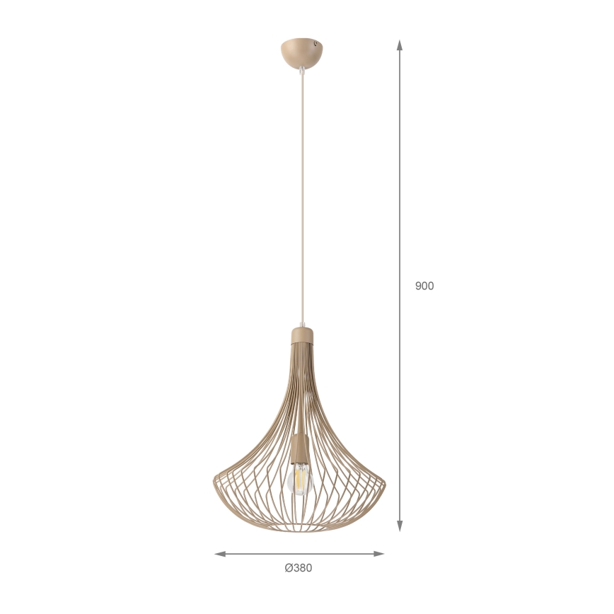 Lustră suspendată BALERINA pe cablu 1xE27/15W/230V bej