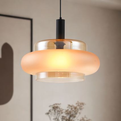 Lustră suspendată BRIZI pe cablu 1xE27/40W/230V bej/fumuriu